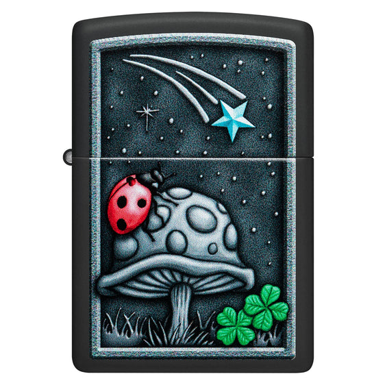 Zippo Lighter - Ladybug on Mushroom
