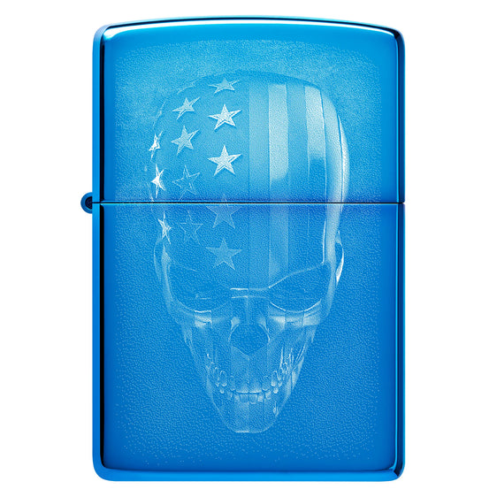 Zippo Lighter - American Skull Flag