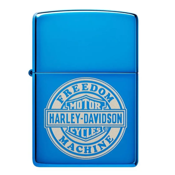 Zippo Lighter - Harley Davidson High Polish Blue