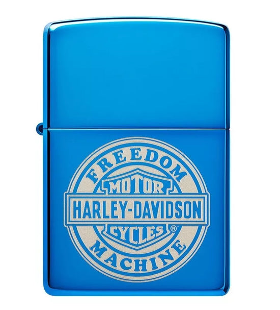 Zippo Lighter - Harley Davidson High Polish Blue