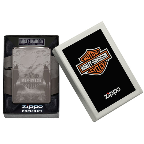 Zippo Lighter - Harley Davidson Howling Wolves