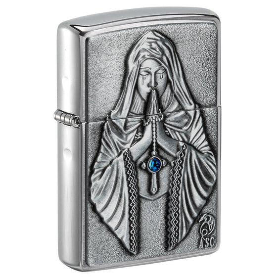 Zippo Lighter - Anne Stokes Gothic Prayer Emblem
