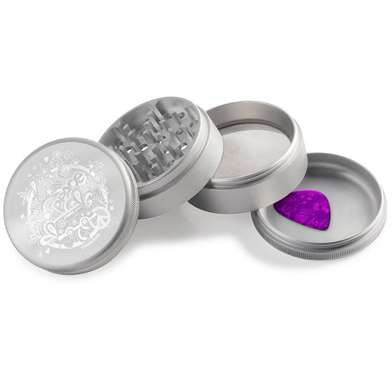 Beamer Aircraft Grade Aluminum 63MM Grinder - 70's Lovin - Silver