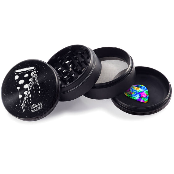 Beamer Aircraft Grade Aluminum 63MM Grinder - Flying Pizza - Black