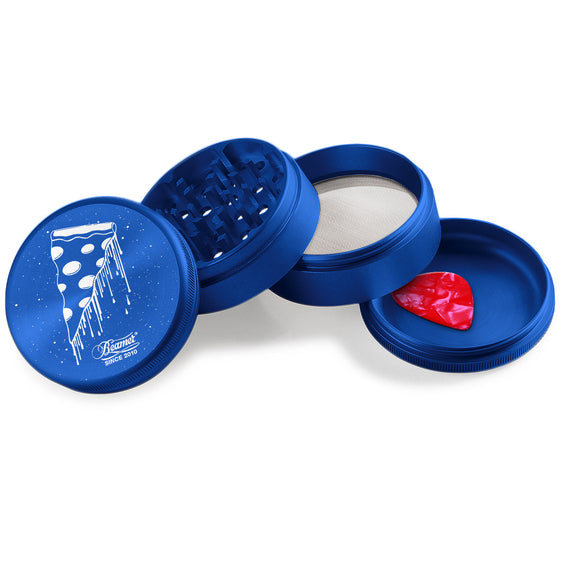 Beamer Aircraft Grade Aluminum 63MM Grinder - Flying Pizza Blue