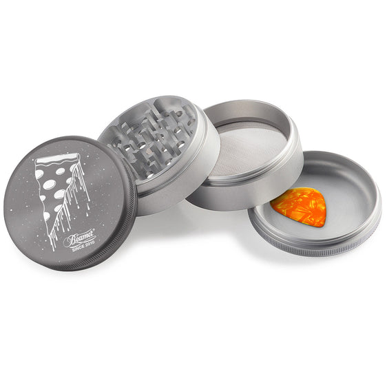 Beamer Aircraft Grade Aluminum 63MM Grinder - Flying Pizza - Gray & Silver