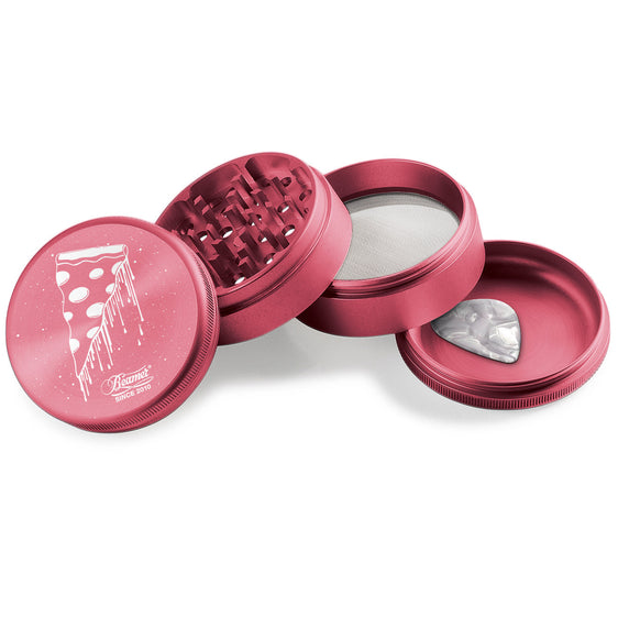 Beamer Aircraft Grade Aluminum 63MM Grinder - Flying Pizza - Pink