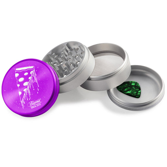 Beamer Aircraft Grade Aluminum 63MM Grinder - Flying Pizza - Purple & Silver