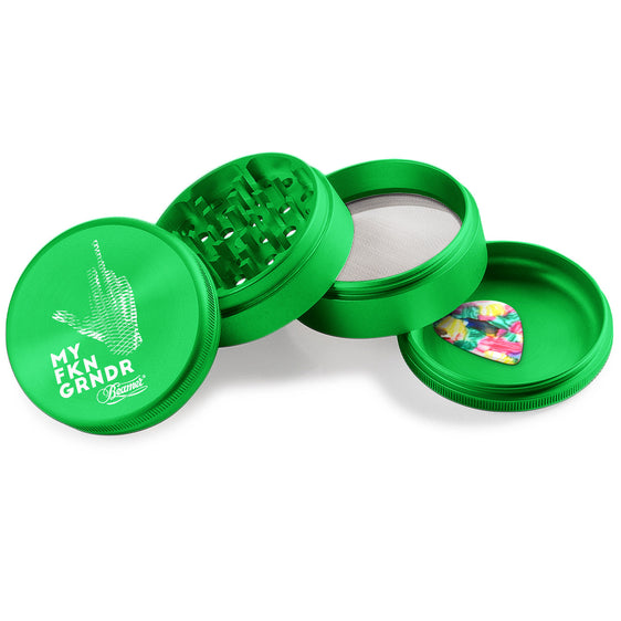 Beamer Aircraft Grade Aluminum 63MM Grinder - Middle Finger - Green