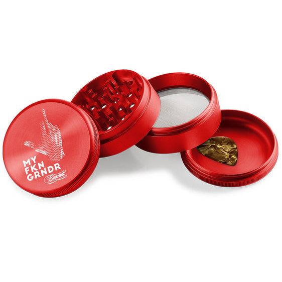 Beamer Aircraft Grade Aluminum 63MM Grinder - Middle Finger - Red