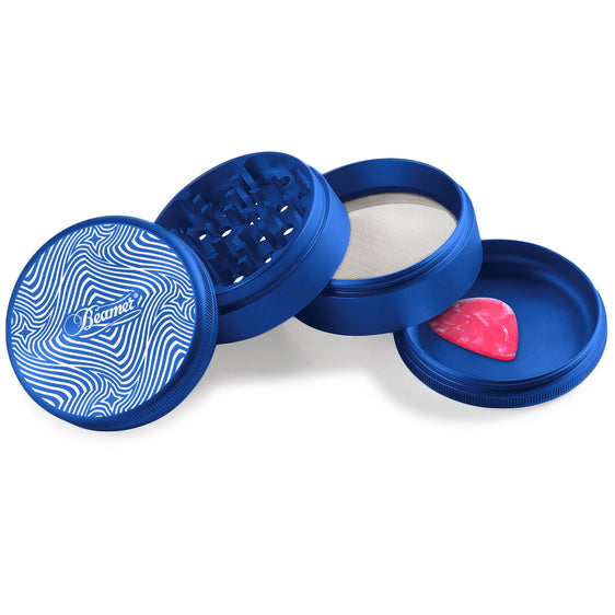 Beamer Aircraft Grade Aluminum 63MM Grinder - Psychedelic Star Maze Blue