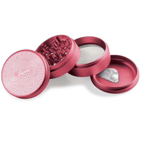 Beamer Aircraft Grade Aluminum 63MM Grinder - Psychedelic Star Maze - Pink