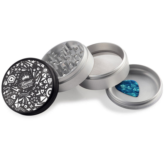 Beamer Aircraft Grade Aluminum 63MM Grinder - Royal Shapes - Black & Silver