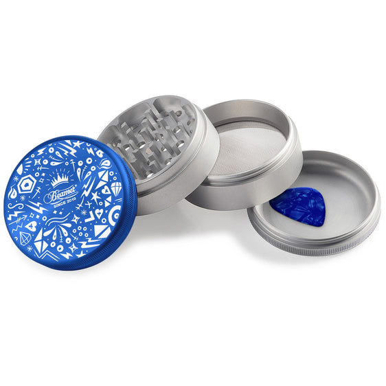 Beamer Aircraft Grade Aluminum 63MM Grinder - Royal Shapes Blue-Silver