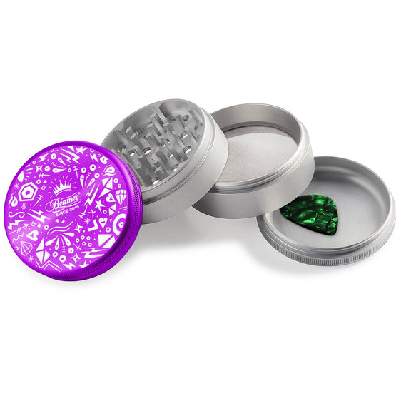 Beamer Aircraft Grade Aluminum 63MM Grinder - Royal Shapes - Purple & Silver