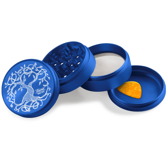 Beamer Aircraft Grade Aluminum 63MM Grinder - Tree of Life Blue