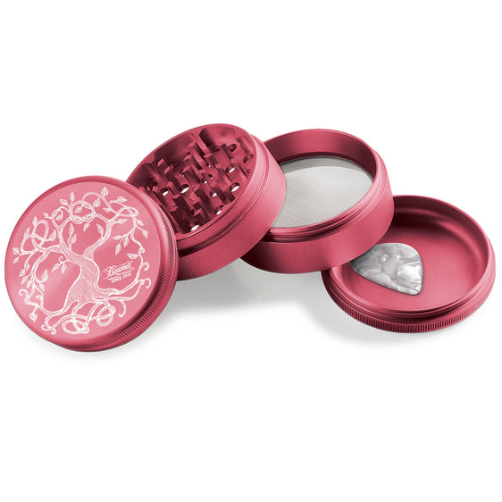 Beamer Aircraft Grade Aluminum 63MM Grinder - Tree of Life - Pink