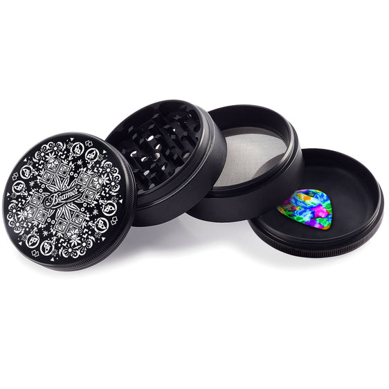 Beamer Aircraft Grade Aluminum 63MM Grinder - Trippy Jewelz - Black