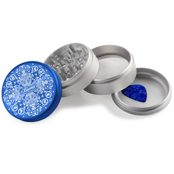 Beamer Aircraft Grade Aluminum 63MM Grinder - Trippy Jewelz Blue-Silver