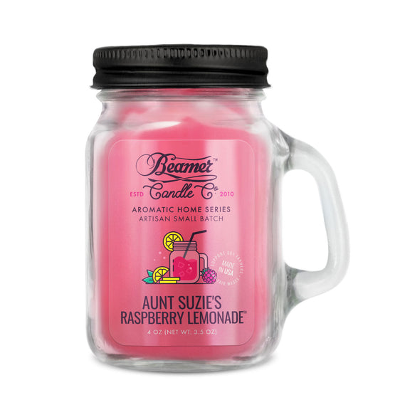 Beamer Candle Co. Aromatic Home Series - USA Made Candle - 4 oz Suzie's Raspberry Lemonade