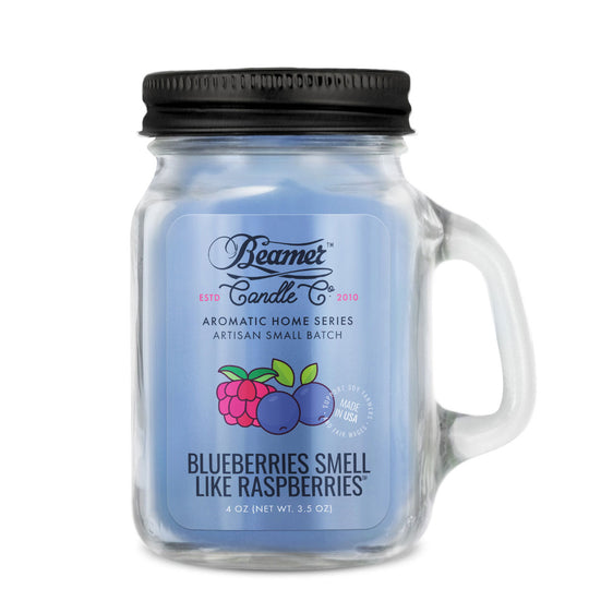 Beamer Candle Co. Aromatic Home Series - USA Made Candle 4 oz Blueberries Smell Like Raspberries