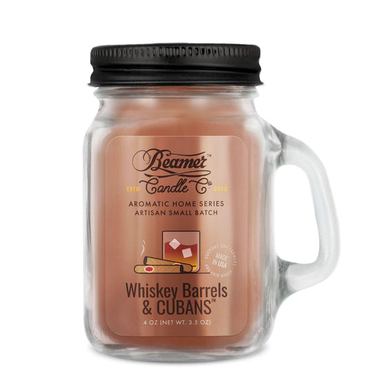 Beamer Candle Co. Aromatic Home Series - USA Made Candle - 4 oz Whiskey Barrels and Cubans
