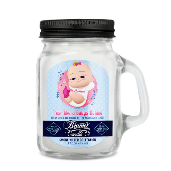 Beamer Candle Co Smoke Killer Collection - USA Made Candle - 4 oz Fresh like a Baby's Behind