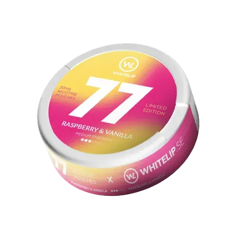 77 Nicotine Pouches Raspberry & Vanilla 10mg - 5 Pack