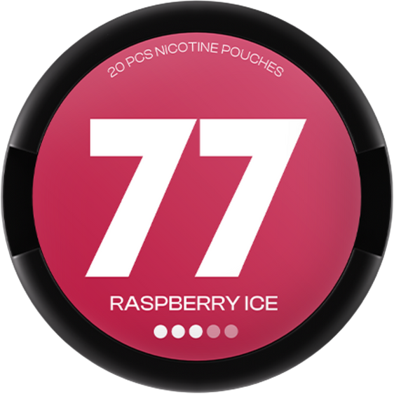 77 Raspberry Ice Nicotine Pouches – 10mg (5 Pack)
