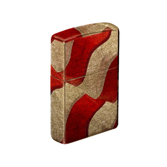 Zippo Lighter - All over American Flag Brass Finish