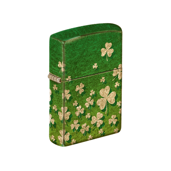 Zippo Lighter - Ombre Green Shamrock Brass Finish