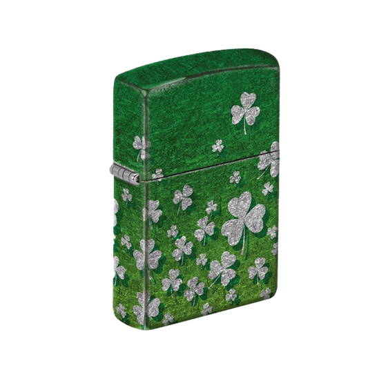 Zippo Lighter - Ombre Green Shamrock Chrome Finish