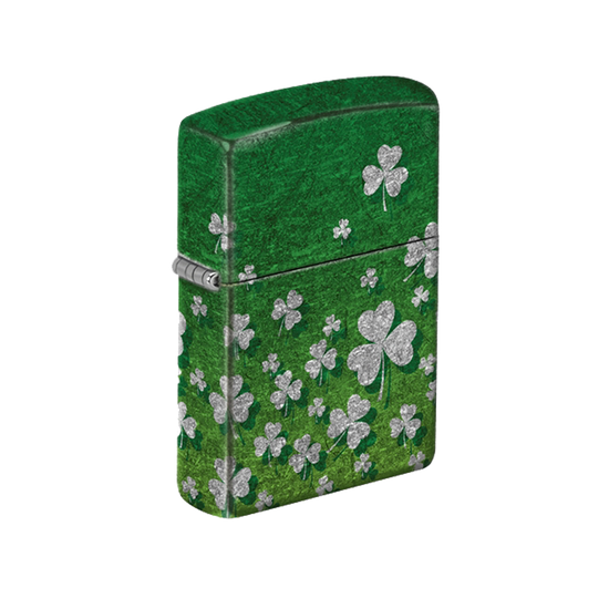 Zippo Lighter - Ombre Green Shamrock Chrome Finish