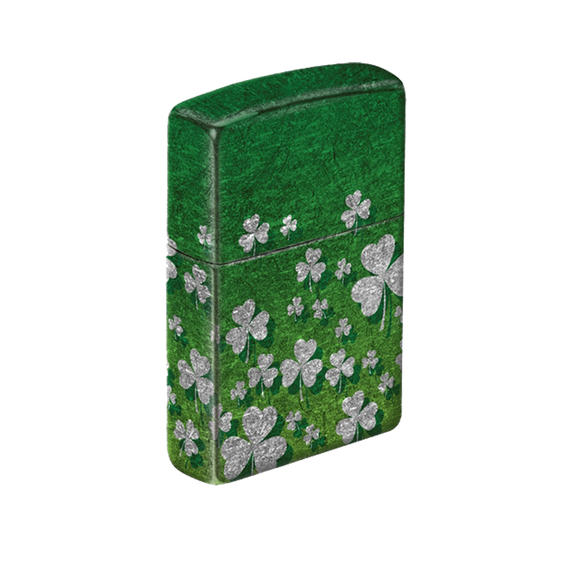 Zippo Lighter - Ombre Green Shamrock Chrome Finish