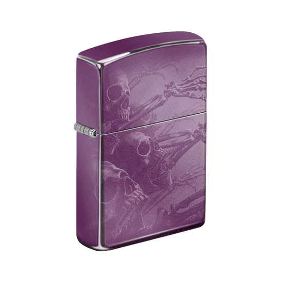 Zippo Lighter - Zombie Skeletons Purple Finish