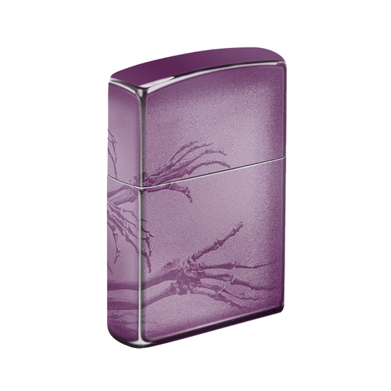 Zippo Lighter - Zombie Skeletons Purple Finish