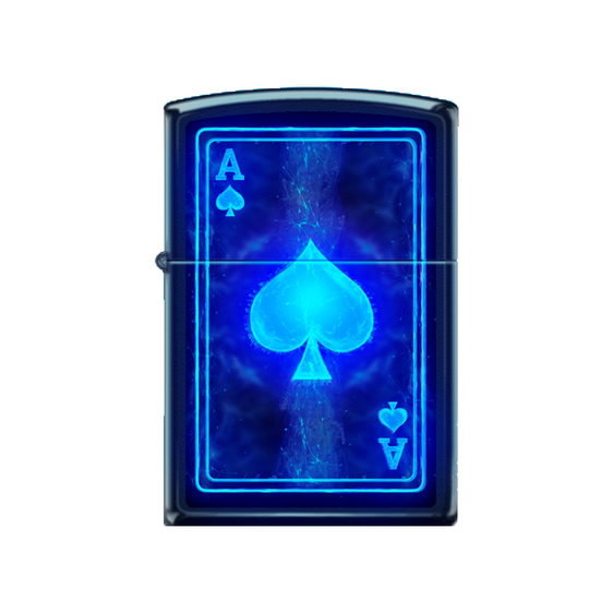 Zippo Lighter - Black Light Ace of Spades