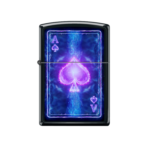 Zippo Lighter - Black Light Ace of Spades