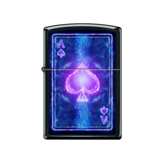 Zippo Lighter - Black Light Ace of Spades