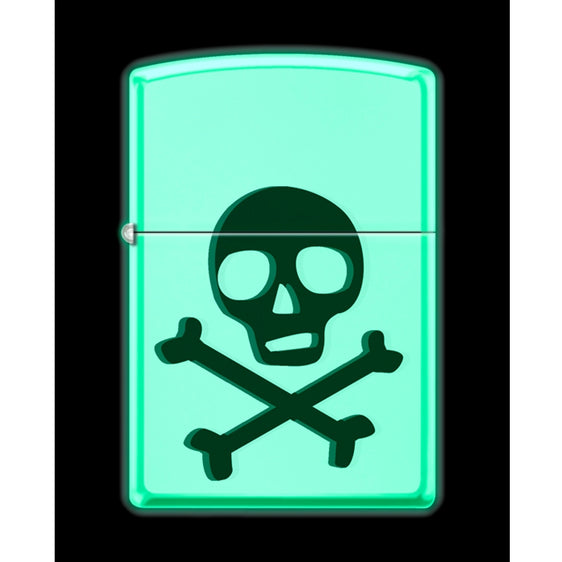 Zippo Lighter - Glow in the Dark Skull & Crossbones