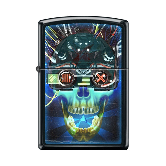 Zippo Lighter - Glow in the Dark Skull Blacklight