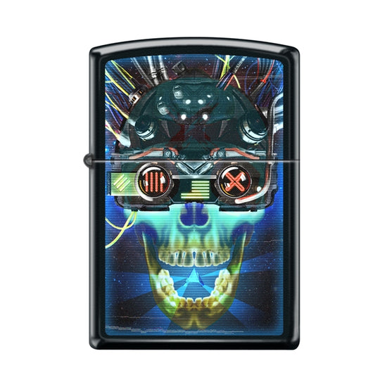 Zippo Lighter - Glow in the Dark Skull Blacklight