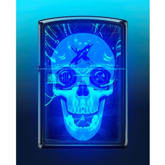 Zippo Lighter - Glow in the Dark Skull Blacklight