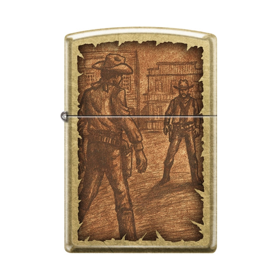 Zippo Lighter - Old West Cowboy Fight