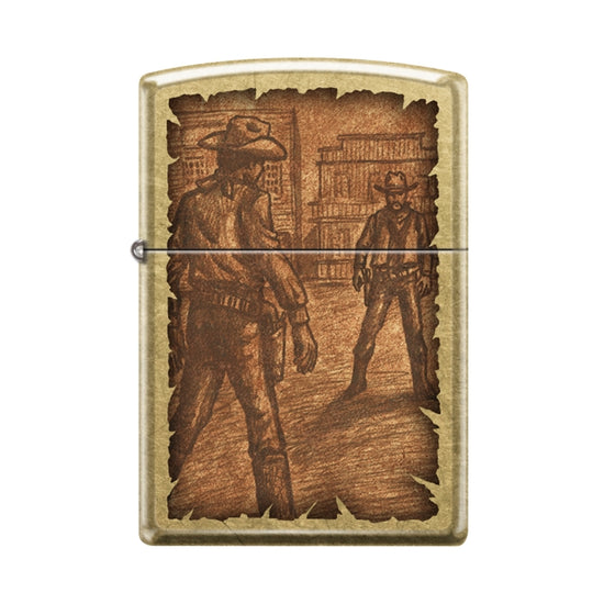 Zippo Lighter - Old West Cowboy Fight