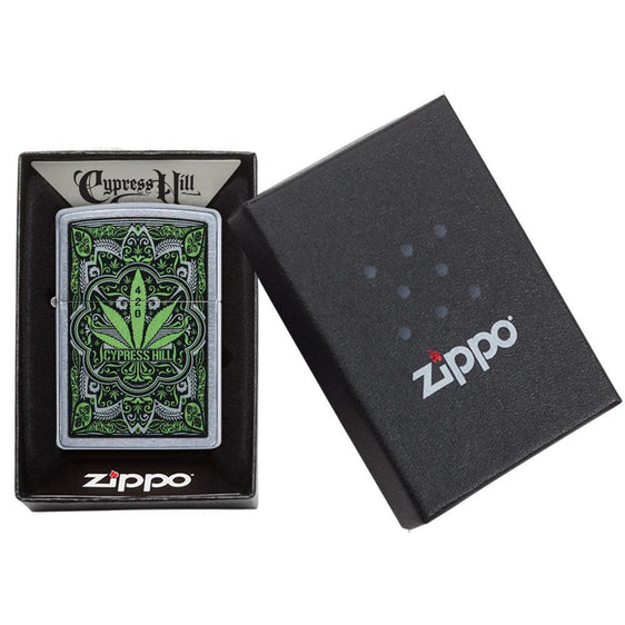 Zippo Lighter - 420 Cypress Hill Leaf Street Chrome