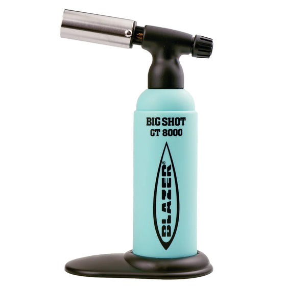 The Big Shot Anti-Flare Butane Torch Lighter by Blazer - Teal & Black