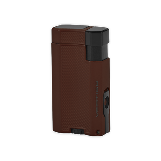 Vertigo Delegate Double Flame Torch Lighter with Cigar Punch - Brown Crackle