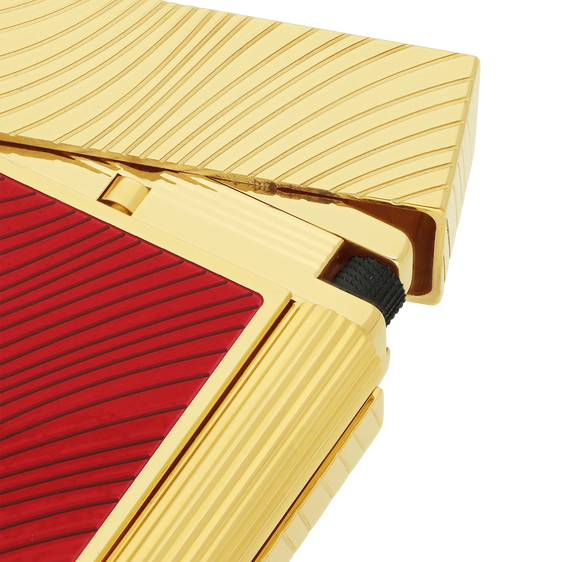 S.T. Dupont Ligne 2 Horse Mane Guilloche Lighter — Red