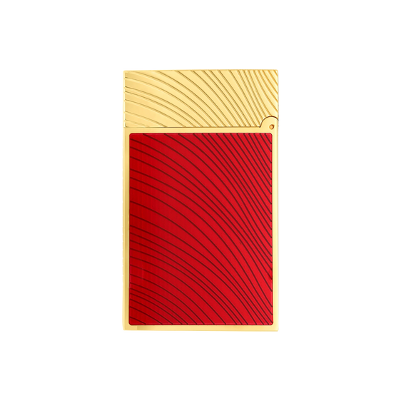 S.T. Dupont Ligne 2 Horse Mane Guilloche Lighter — Red